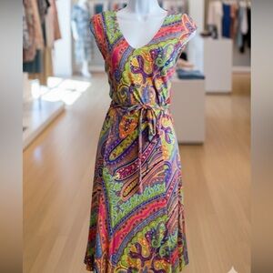 Ralph Lauren Colorful Paisley Midi Dress